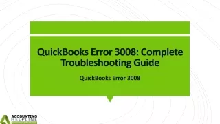 Some Easiest methods to fix QuickBooks Error Code 3008