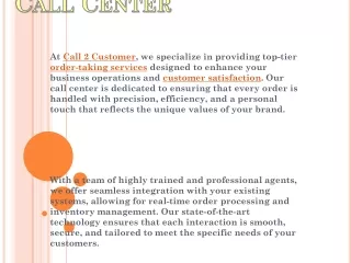 order-taking call center services