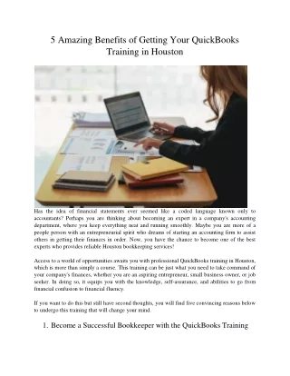 5 Amazing Benefits of Getting Your QuickBooks Training in Houston