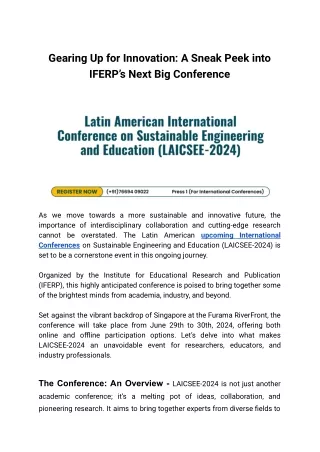 Gearing Up for Innovation_ A Sneak Peek into IFERP’s Next Big Conference