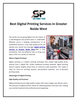 Best Digital Printing Services in Greater Noida West