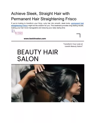 Achieve Sleek, Straight Hair with Permanent Hair Straightening Frisco