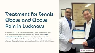 Treatment for Tennis Elbow and Elbow Pain in Lucknow