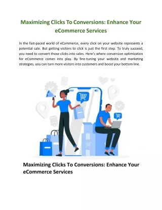 Maximizing Clicks To Conversions: Enhance Your eCommerce Services