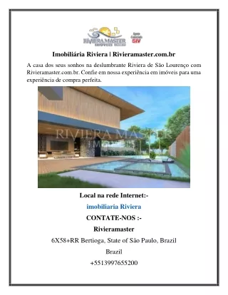 Imobiliária Riviera  Rivieramaster.com.br