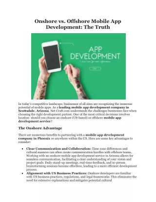 Onshore vs. Offshore Mobile App Development The Truth