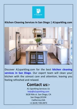 Kitchen Cleaning Services In San Diego  A1sparkling.com