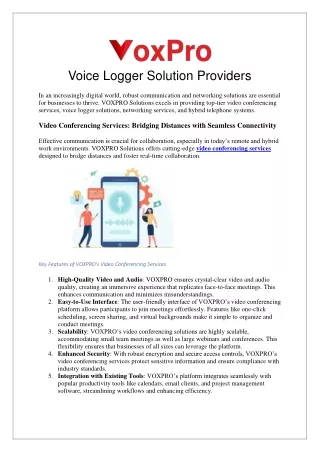 Voice Logger Solution Providers