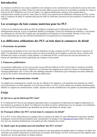 Les différentes utilisations des PLV en bois dans le commerce de détail