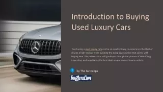 Introduction to Buying Used Luxury Cars