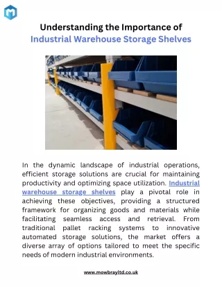 Understanding the Importance of Industrial Warehouse Storage Shelves