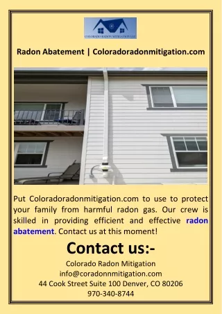 Radon Abatement  Coloradoradonmitigation.com