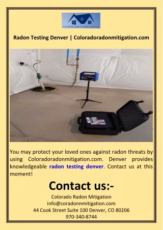 Radon Testing Denver  Coloradoradonmitigation.com