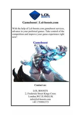 Gameboost | Lol-boosts.com