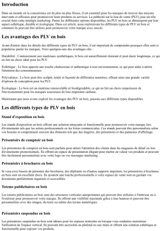 Les différents types de PLV en bois pour promouvoir votre marque