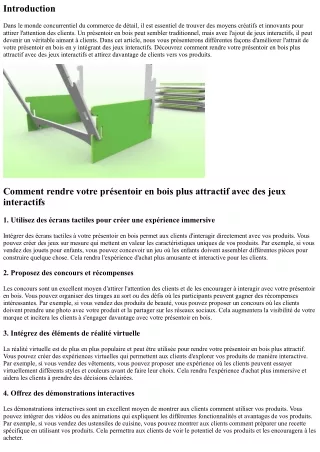 Comment rendre votre présentoir en bois plus attractif avec des jeux interactifs