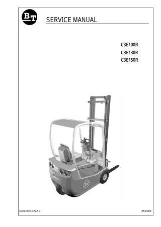 TOYOTA BT C3E100R Forklift Service Repair Manual