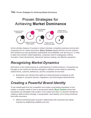 Proven Strategies for Achieving Market Dominance