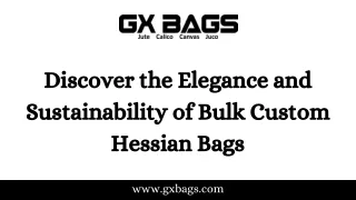 Discover the Elegance and Sustainability of Bulk Custom Hessian Bags