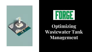 Optimizing Wastewater Tank Management