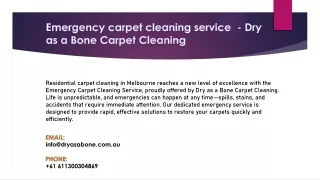Emergency carpet cleaning service in Melbourne