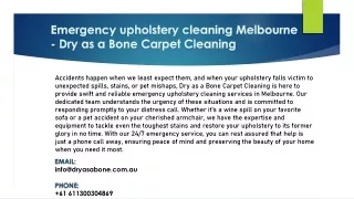 Emergency upholstery cleaning Melbourne