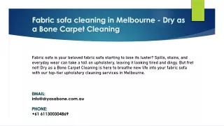 Fabric sofa cleaning in Melbourne