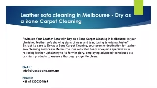 Leather sofa cleaning in Melbourne