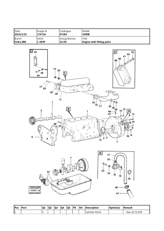 Volvo BM 4200B Wheel Loader Parts Catalogue Manual (SN 1-4949)