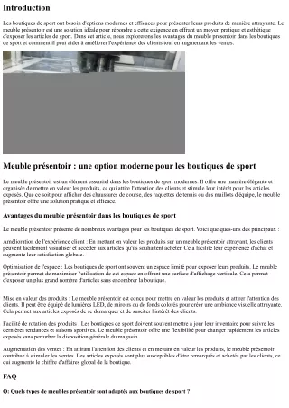 Meuble présentoir : une option moderne pour les boutiques de sport