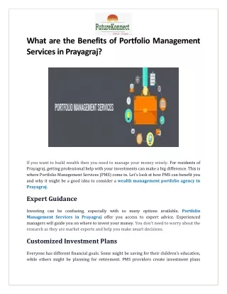 What are the Benefits of Portfolio Management Services in Prayagraj