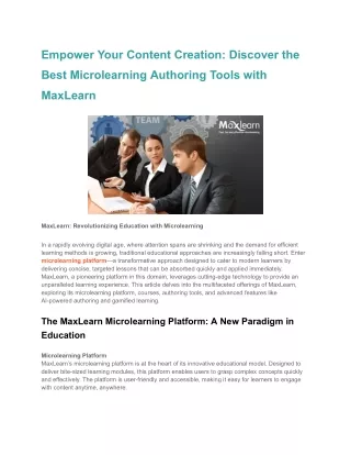 Empower Your Content Creation_ Discover the Best Microlearning Authoring Tools with MaxLearn