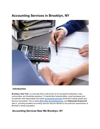 Accounting Services in Brooklyn, NY