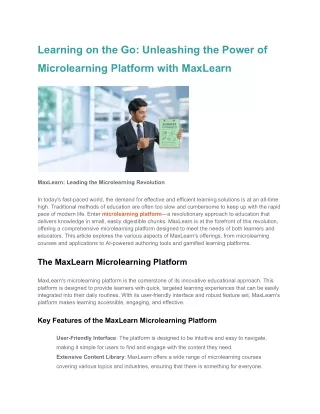 Learning on the Go_ Unleashing the Power of Microlearning Platform with MaxLearn