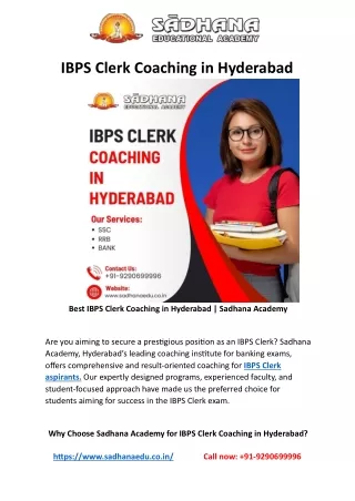 IBPS Clerk Coaching in Hyderabad