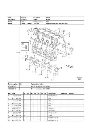 Volvo EC55C Compact Excavator Parts Catalogue Manual (SN 110001 and up)