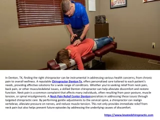 Neck Pain Relief Center Pregnancy Chiropractor Denton