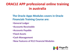 ORACLE APP professional online training in australia