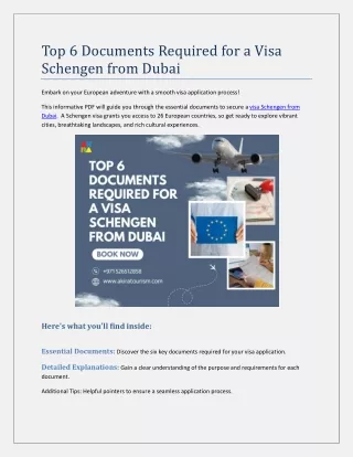 Top 6 Documents Required for a Visa Schengen from Dubai