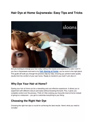 Hair Dye at Home Gujranwala