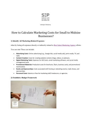 How to Calculate Marketing Costs for Small to Midsize Businesses