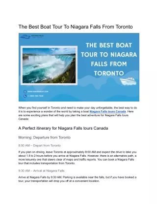 The Best Boat Tour To Niagara Falls From Toronto