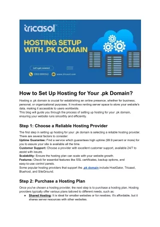 How to Set Up Hosting for Your .pk Domain?