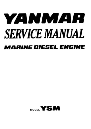 Yanmar YSM8-R Marine Diesel Engine Service Repair Manual