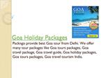 Goa Holiday Packages