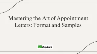 Appointment Letter Format