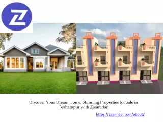 Discover Your Dream Home Stunning Properties for Sale in Berhampur with Zaamidar