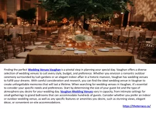 Vaughan Wedding Venues Banquet Halls