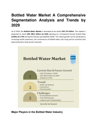 Bottled Water Market A Comprehensive Segmentation Analysis and Trends by 2029