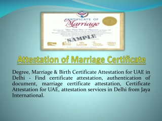 Attestation of Marriage Certificate